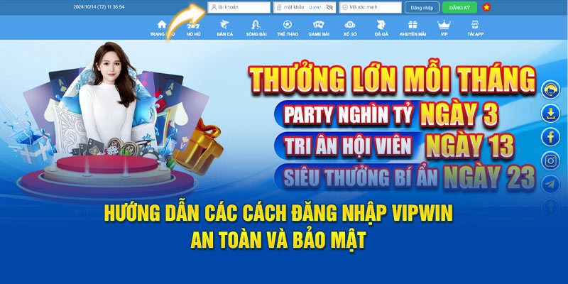 Hướng dẫn chi tiết các cách đăng nhập vipwin